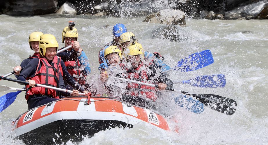 Waterpret tijdens het raften